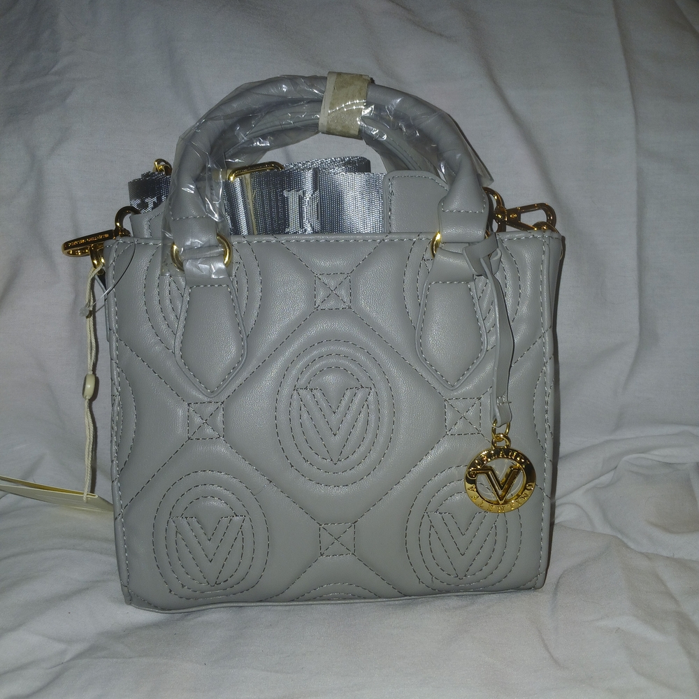 Valentino Orlandi Elegant Gray Quilted Handbag